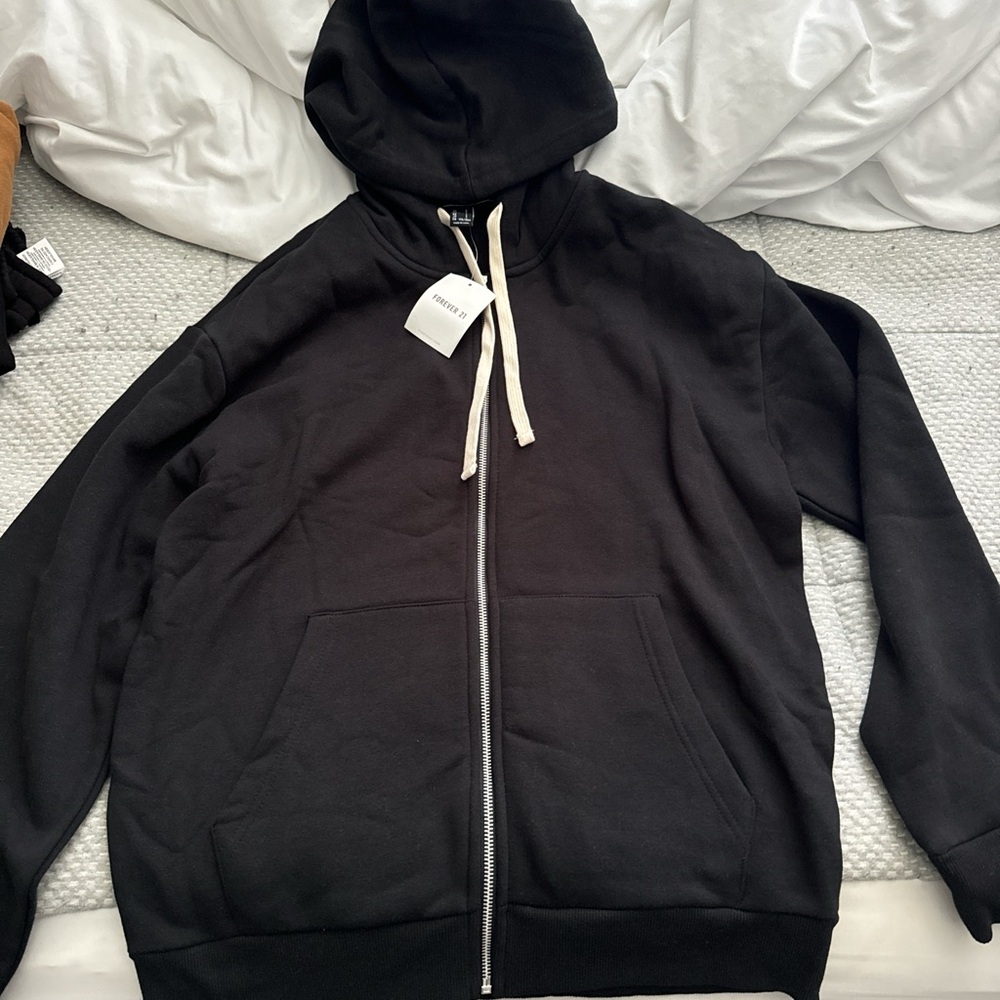 Small Forever 21 black zip up jacket